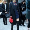 Long coat and over-the-knee boots Victoria Justice